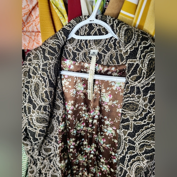 Vintage Style Tapestry Jacket Paisley Mid-Length Flare Coat - Picture 4 of 5